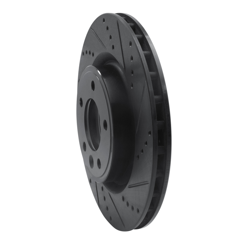 Land Rover Range Rover Sport Brake Rotor (1) - Rear Right - R1 Concepts - Drilled & Slotted - Black - `18-`20